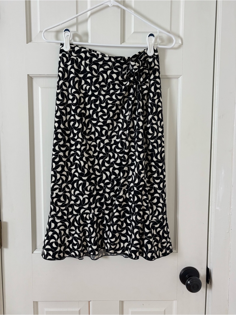Black & White Patterned Midi Skirt